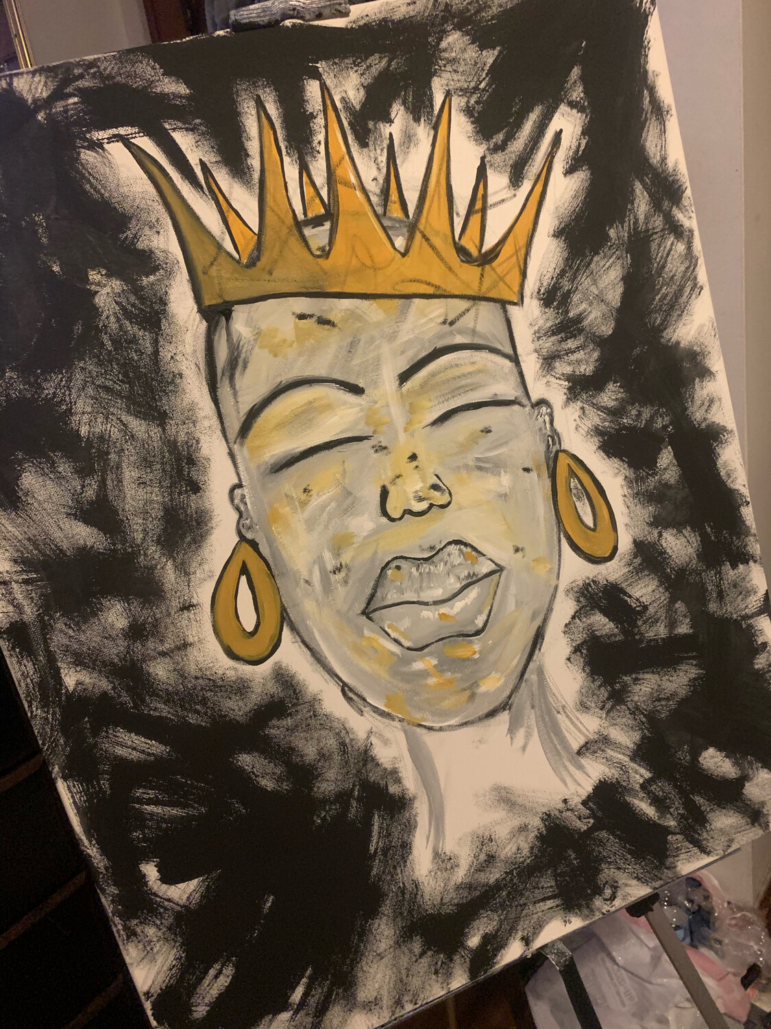 Unbothered  20x30 Canvas Acrylic Painting
