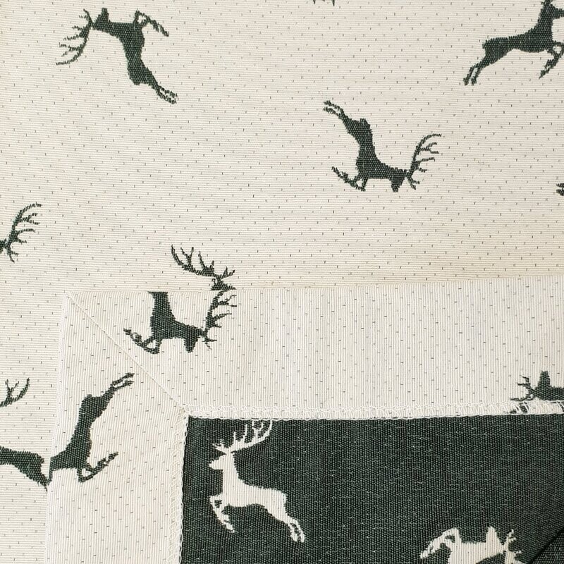 Tischdecke Tischdecke "Sprunghirsch" creme grau 110x110