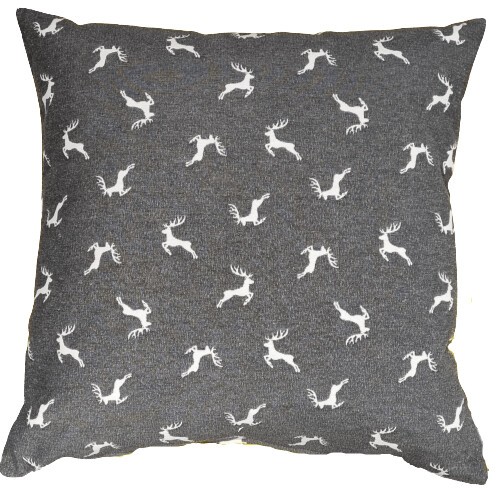 Kissenhülle Kissenhülle "Sprunghirsch" grau creme 50x50