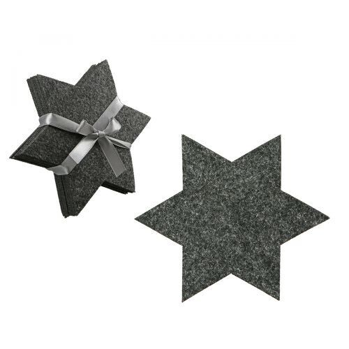 Filz Untersetzer 6er-Set "Stern" anthrazit