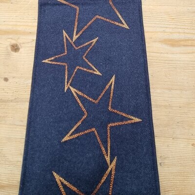 Sander exklusives Tischband Starlet  dunkelblau mit  hochwertiger Stickerei - Wolle