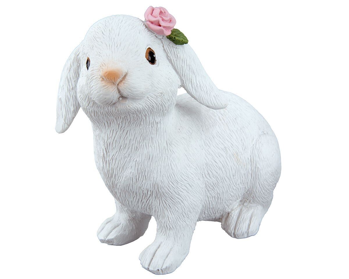 Hase mit Rose, sitzend