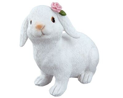 Hase mit Rose, sitzend