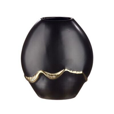 Vase Creolo, Keramik, schwarz/gold Höhe 25 cm Vase Creolo, Keramik, schwarz/gold Höhe 25 cm