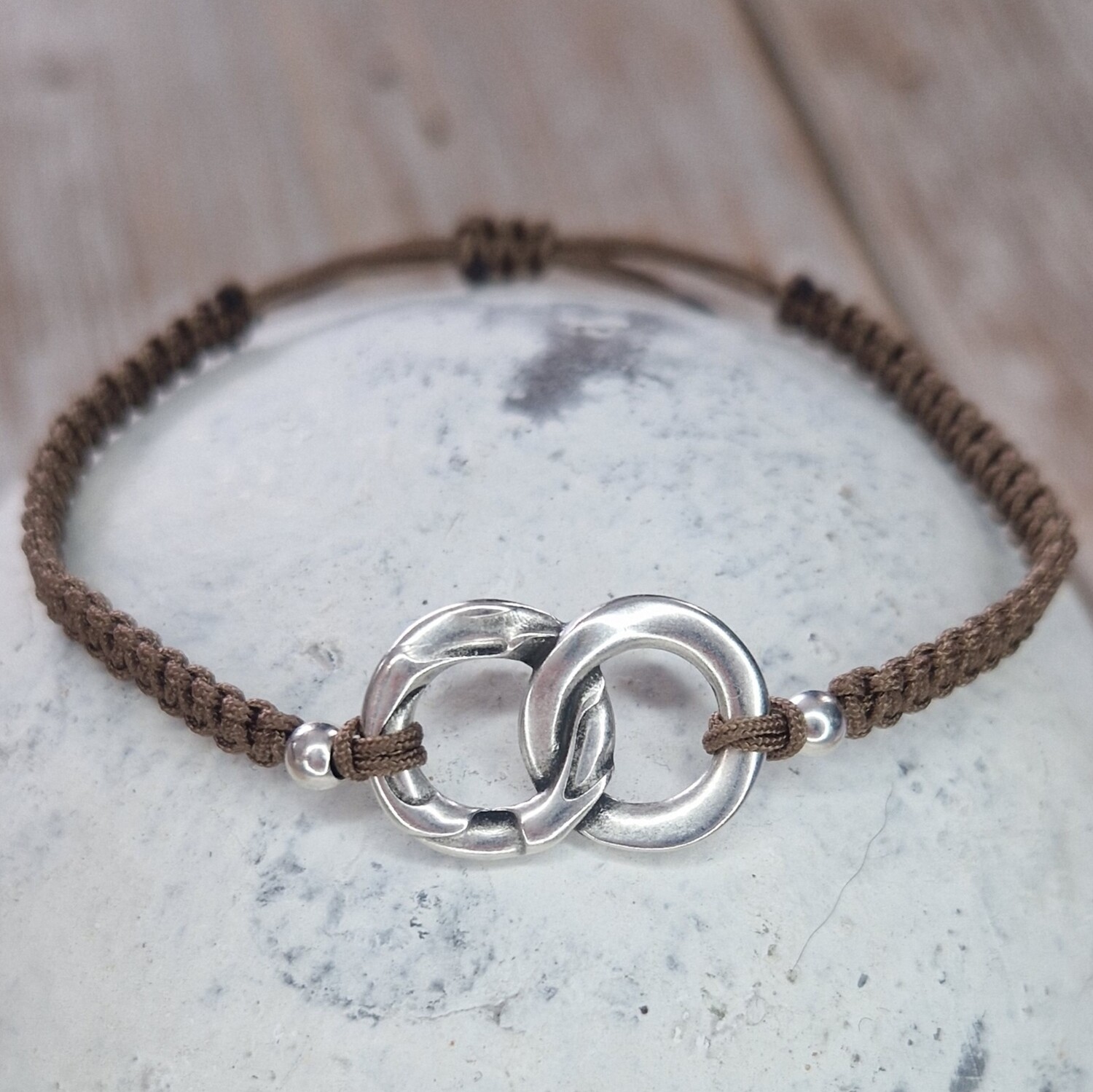 Armband mit Kettenglied antik versilbert, Farbauswahl