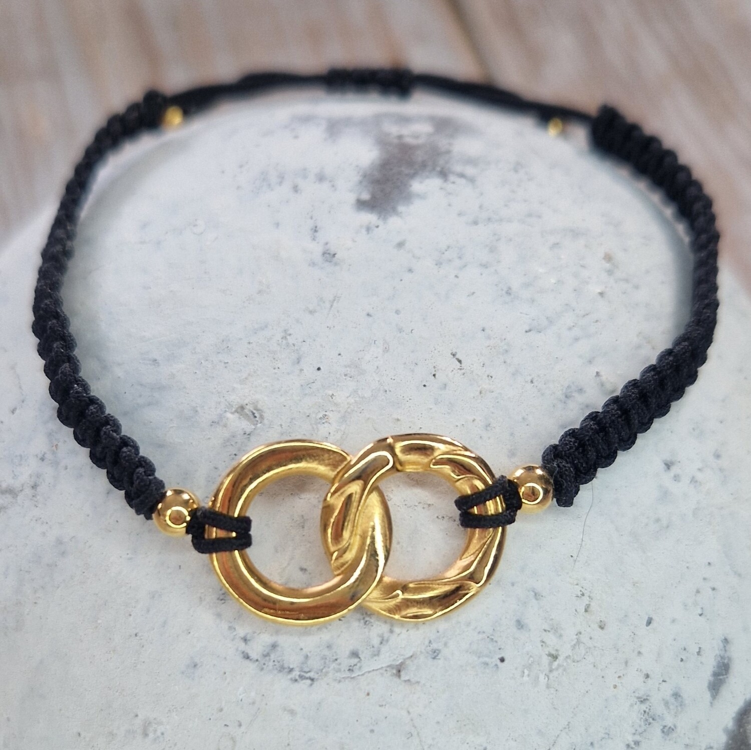 Armband mit Kettenglied vergoldet, Farbauswahl