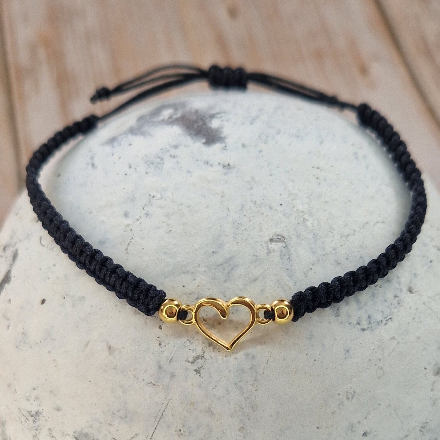 Armband mit vergoldetem Herz, Farbauswahl