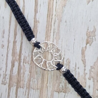 Armband mit Sonne 925 Silber, Farbauswahl