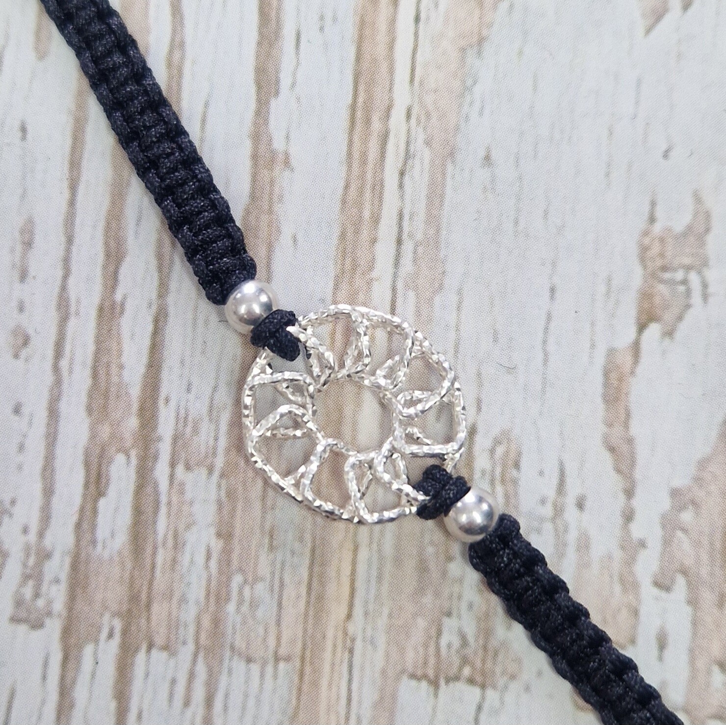 Armband mit Sonne 925 Silber, Farbauswahl