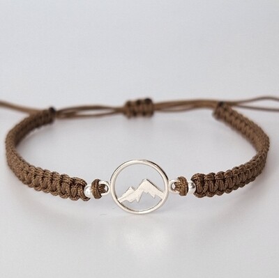 Armband Bergliebe 925 Silber - Bandfarbe braun Armband Bergliebe 925 Silber - Bandfarbe braun