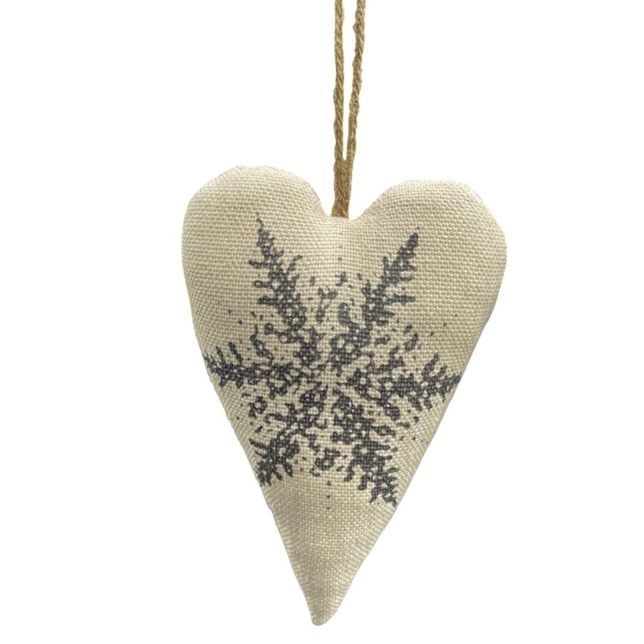 Danishville Herz Jute mit  Schneeflocke 20 cm