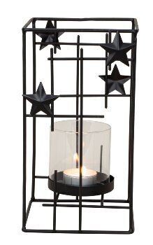 Metall Gestell mit Sternen und Kerzenhalter 22 cm Metall Gestell mit Sternen und Kerzenhalter 22 cm