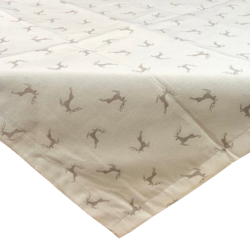 Tischdecke Tischdecke "Sprunghirsch" creme braun 85x85