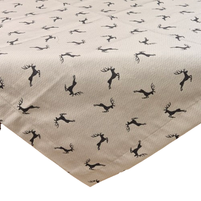 Tischdecke Tischdecke "Sprunghirsch" creme grau 85x85
