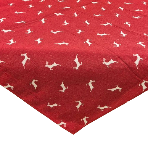 Tischdecke Tischdecke "Sprunghirsch" rot creme 85x85