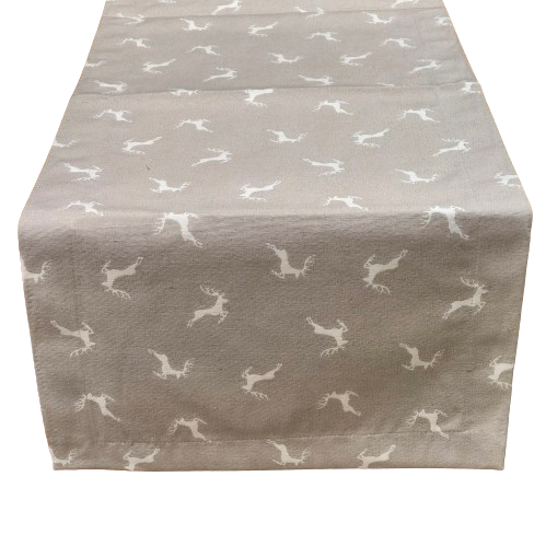 Tischläufer Tischläufer "Sprunghirsch" braun creme 50x150