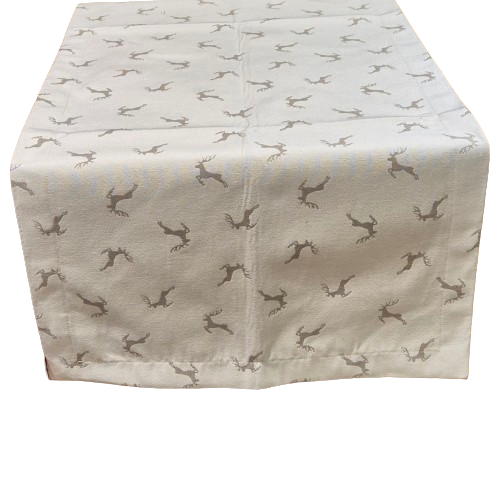 Tischläufer Tischläufer "Sprunghirsch" creme braun 50x150