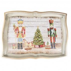 Clayre & Eef Tablett Kunststoff mit Nussknacker, 43x32 Clayre & Eef Tablett Kunststoff mit Nussknacker, 43x32