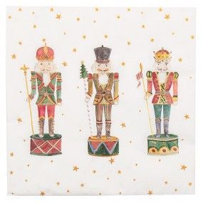 Clayre & Eef Papierservietten mit Nussknackern, 33x33 cm Clayre & Eef Papierservietten mit Nussknackern, 33x33 cm