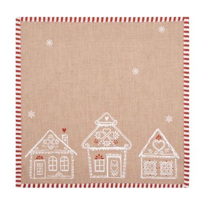 Clayre & Eef Stoffserviette Lebkuchenhaus 40x40 cm Clayre & Eef Stoffserviette Lebkuchenhaus 40x40 cm