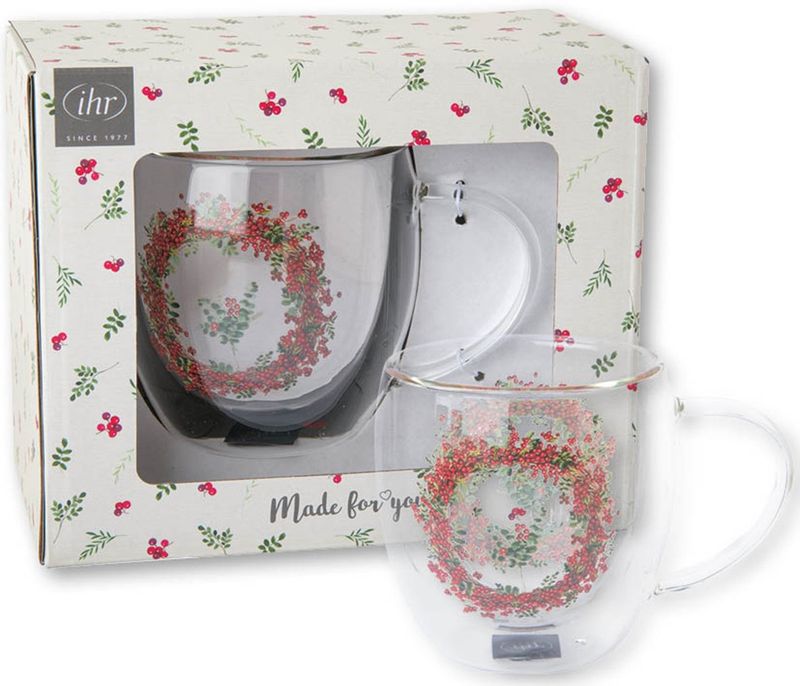 Doppelwandiges Teeglas Berry Wreath Doppelwandiges Teeglas Berry Wreath