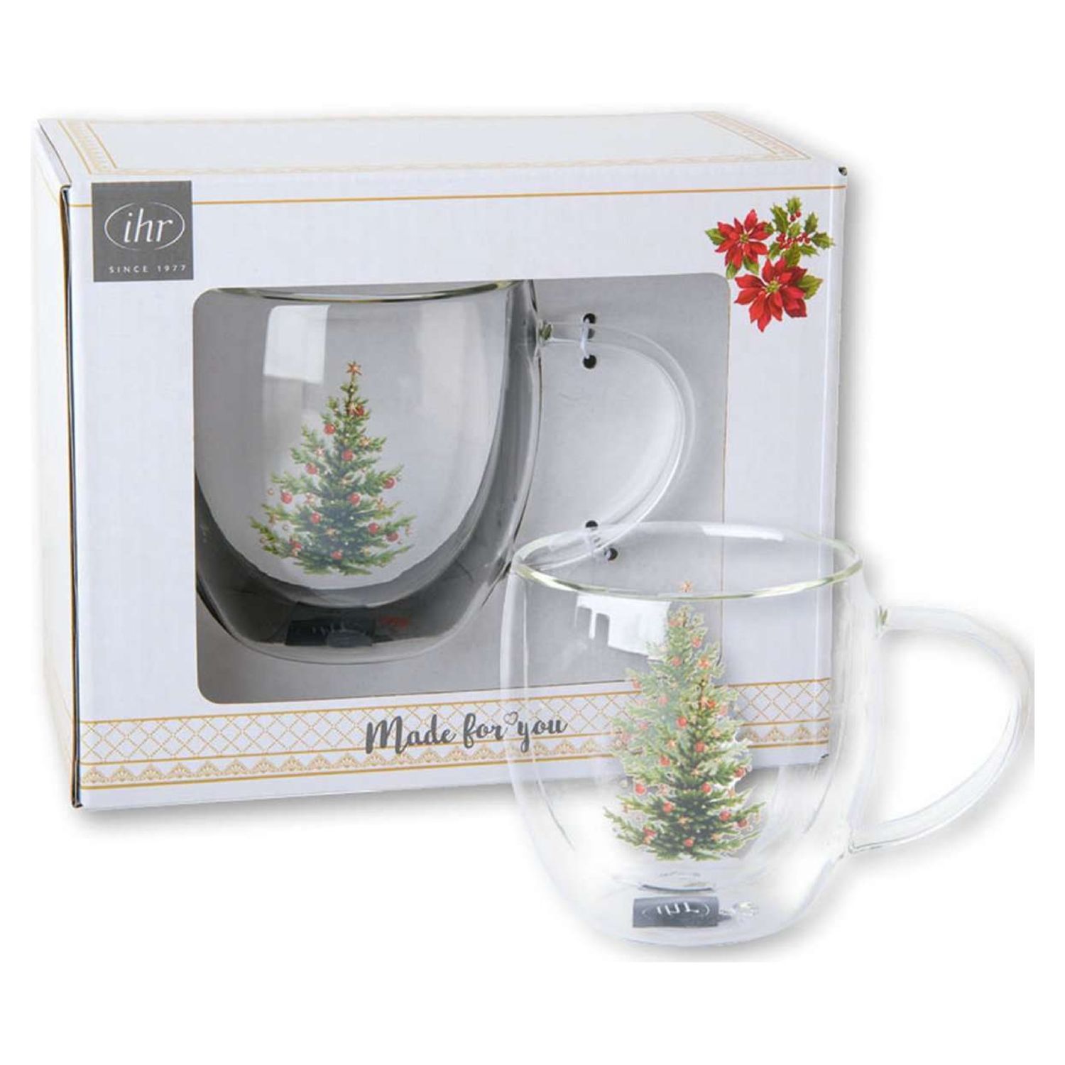 Doppelwandiges Teeglas Christmas Tree