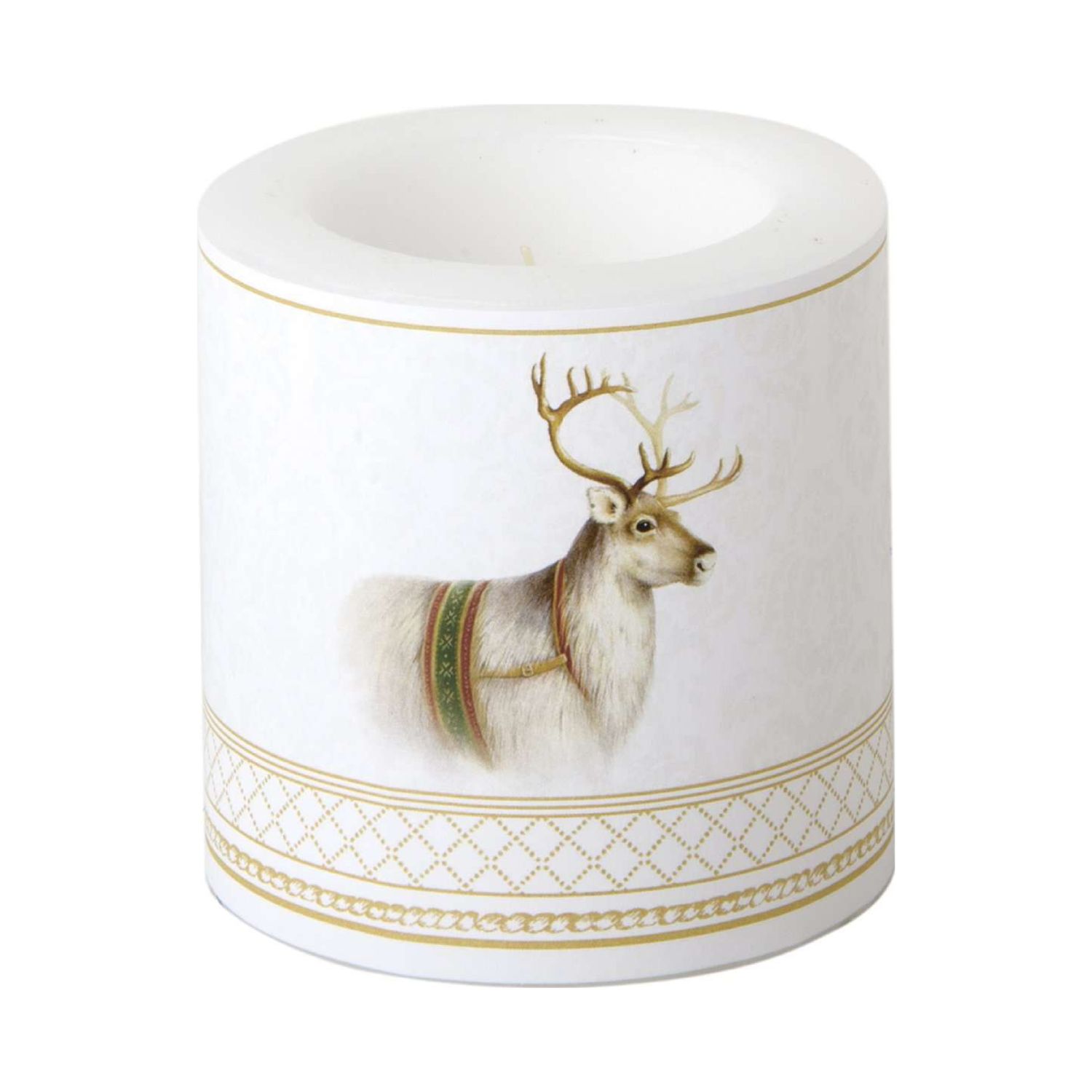 kleines Wachs Windlicht Christmas Reindeer , Brenndauer 25 Stunden