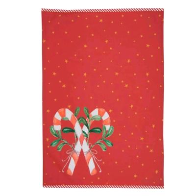 Clayre & Eef Geschirrhandtuch Zuckerstangen