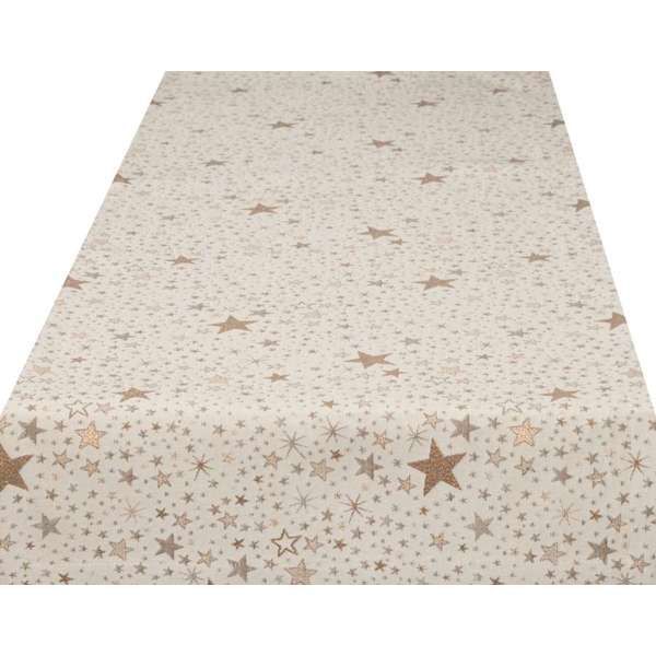 Sprügel Gobelin Tischläufer Glitzersterne Kupfer 40x90