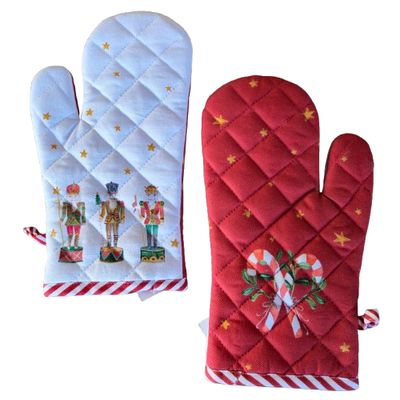 Clayre & Eef Ofenhandschuh zum Wenden Nussknacker/Zuckerstangen
