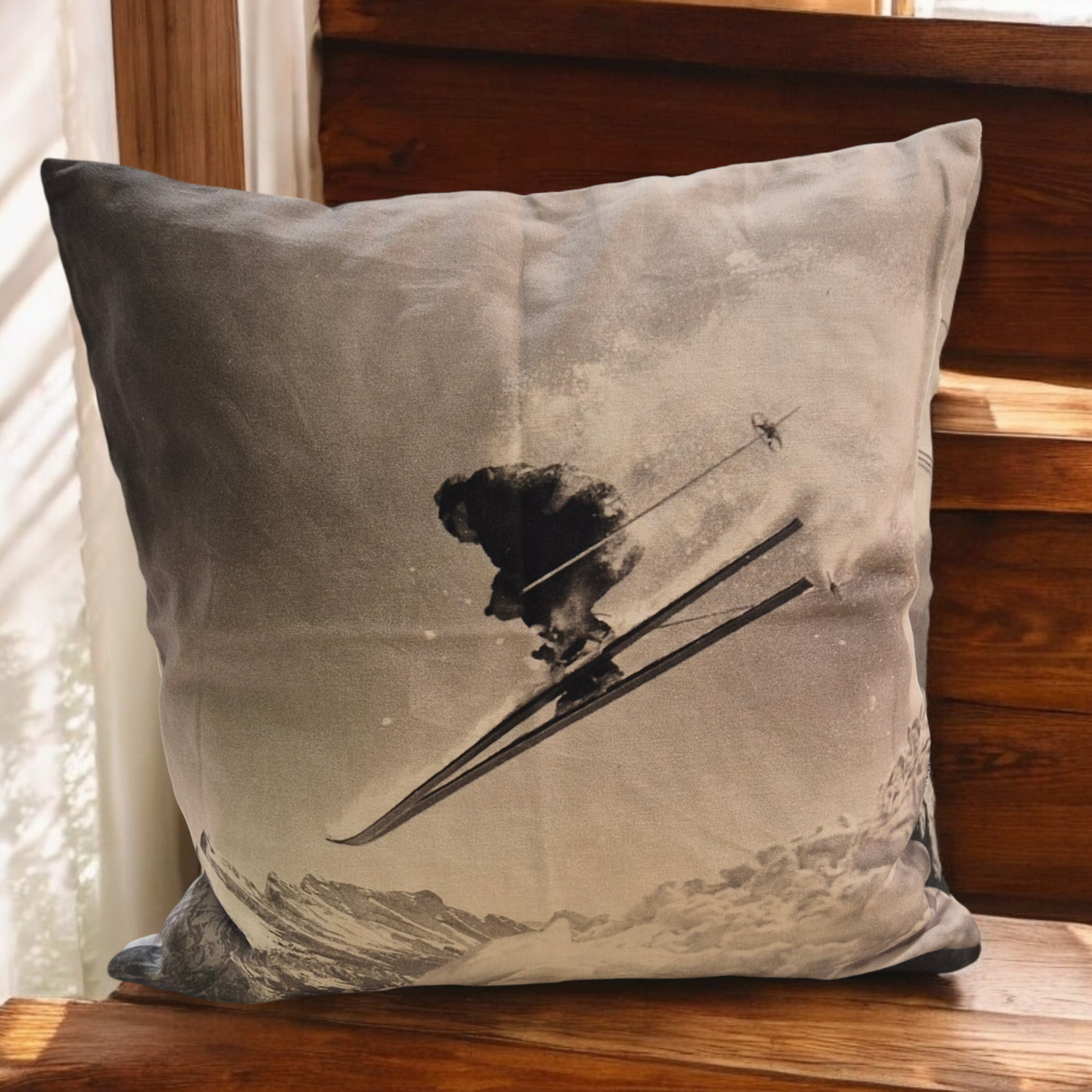 Kissenhülle "Skifahrer" 40x40