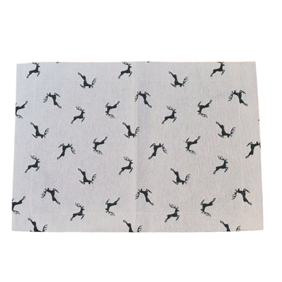 Tischset Tischset "Sprunghirsch" creme dunkelgrün 30x50