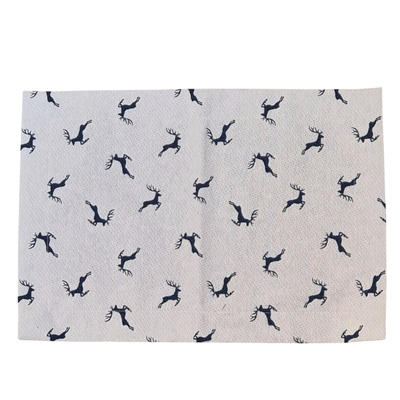 Tischset Tischset "Sprunghirsch" creme dunkelblau 30x50