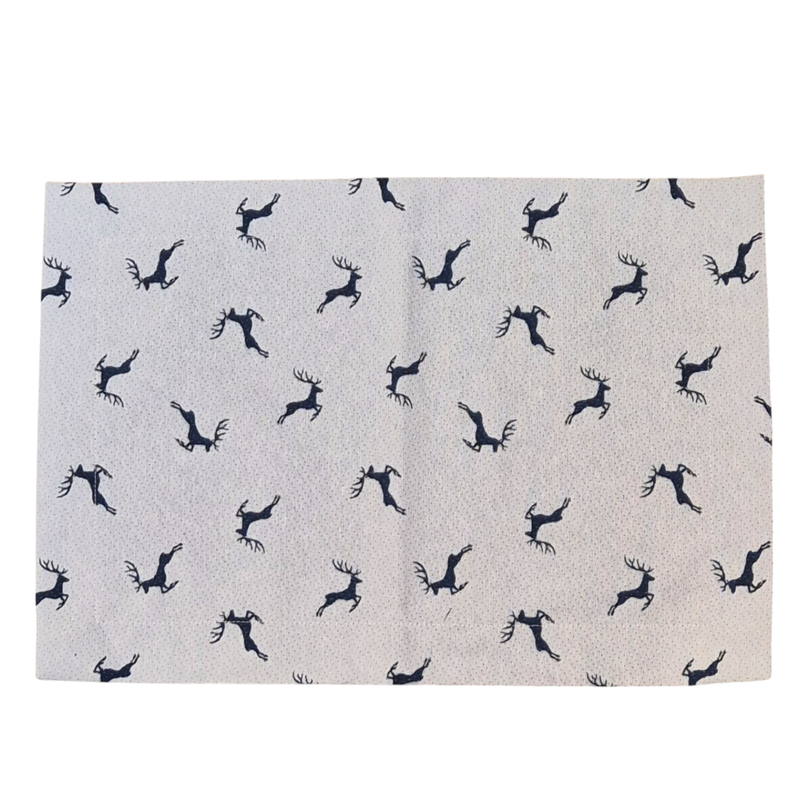 Tischset Tischset "Sprunghirsch" creme dunkelblau 30x50