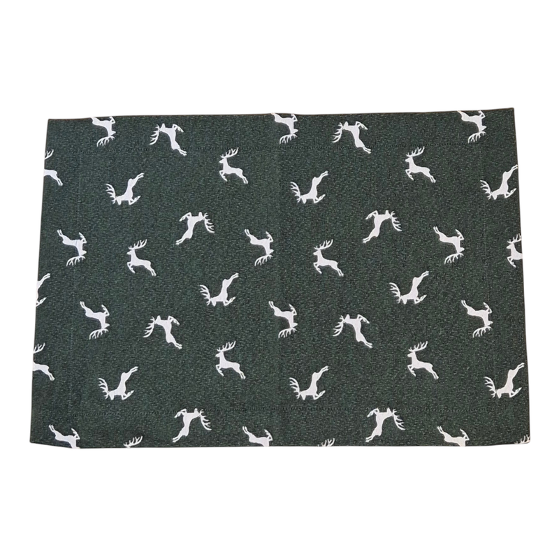 Tischset Tischset "Sprunghirsch" dunkelblau creme 30x50