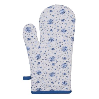 Clayre & Eef Ofenhandschuh weiß mit blauen Rosen Clayre & Eef Ofenhandschuh weiß mit blauen Rosen