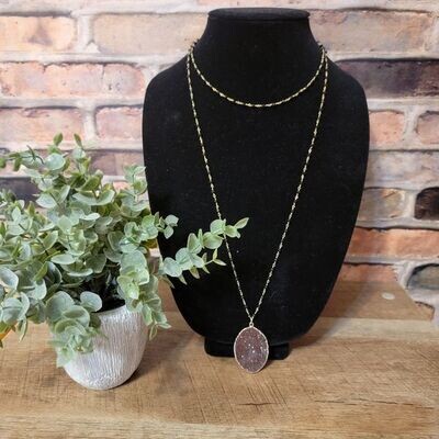 Rock Crystal Double Layer Necklace