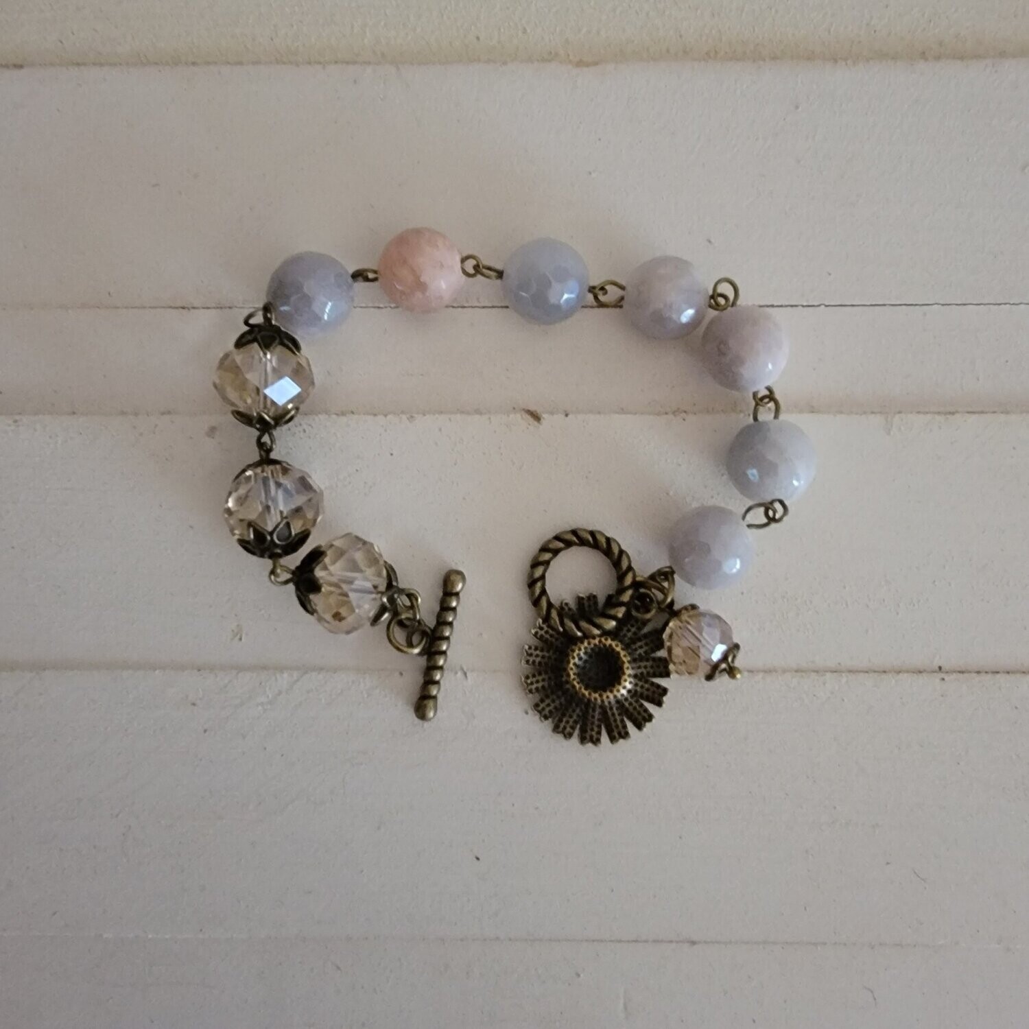 Sunflower Bracelet - Opal & Cream