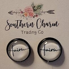 Faith Button Earrings