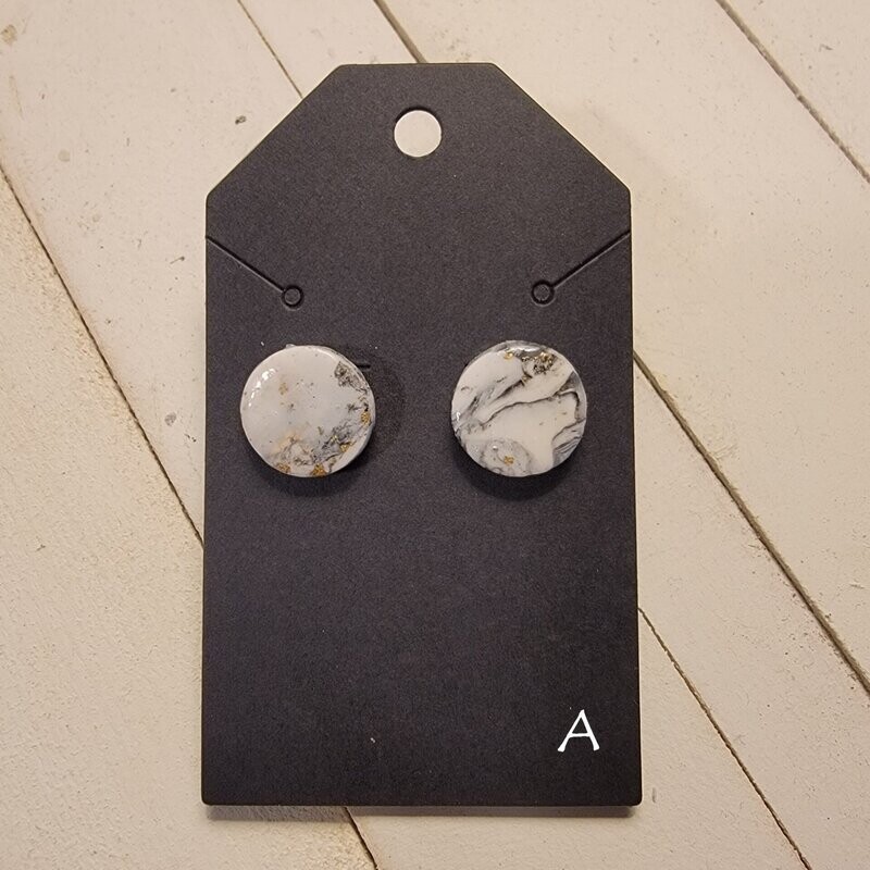 Black & White Marble Studs