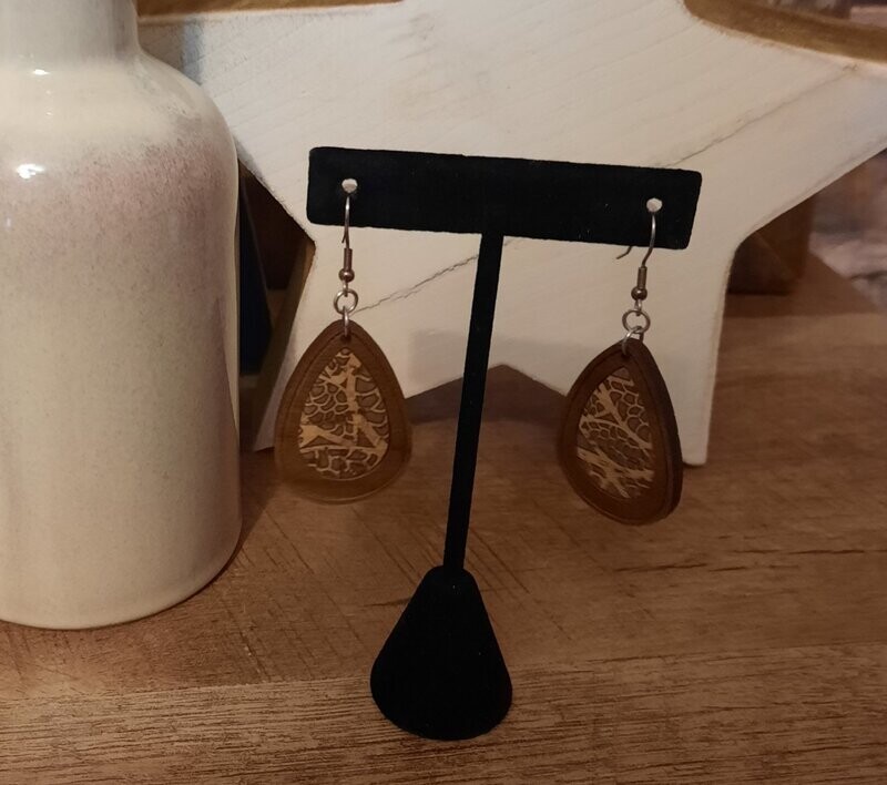 Leopard Cork Earrings