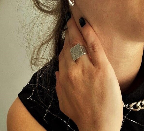Silver Hammered Ring