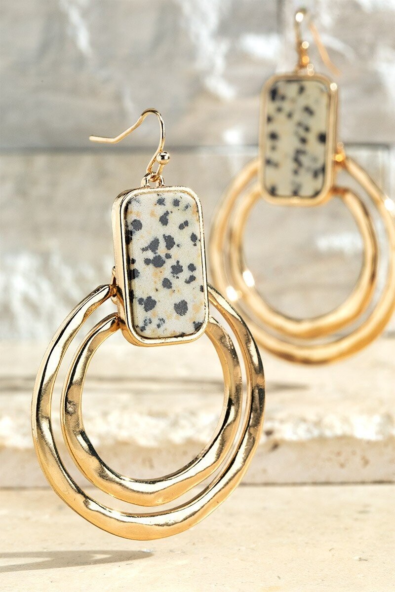 Stone Double Ring - Dalmation