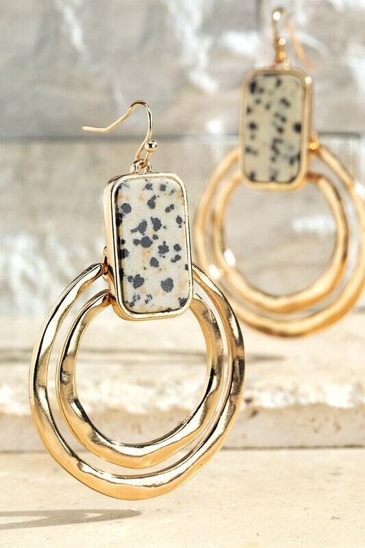 Stone Double Ring - Dalmation