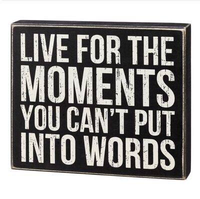 Live For Moments Box Sign