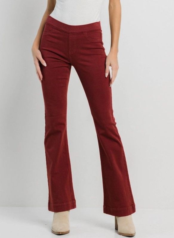 Genevieve Denim -Burgundy
