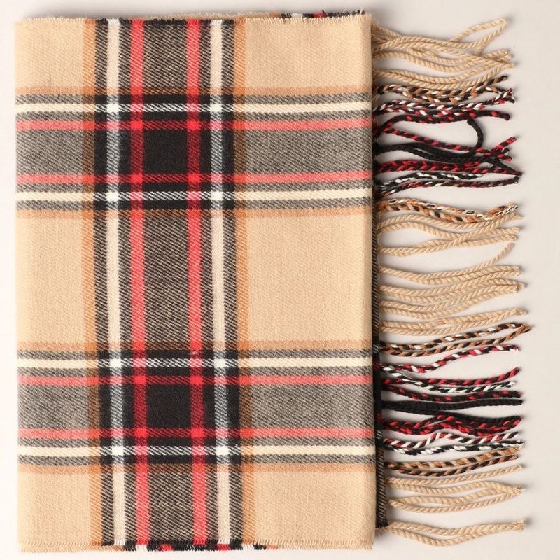 Camel Plaid Scarf