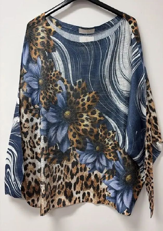Keisha - Navy Leopard Daisy Keisha - Navy Leopard Daisy