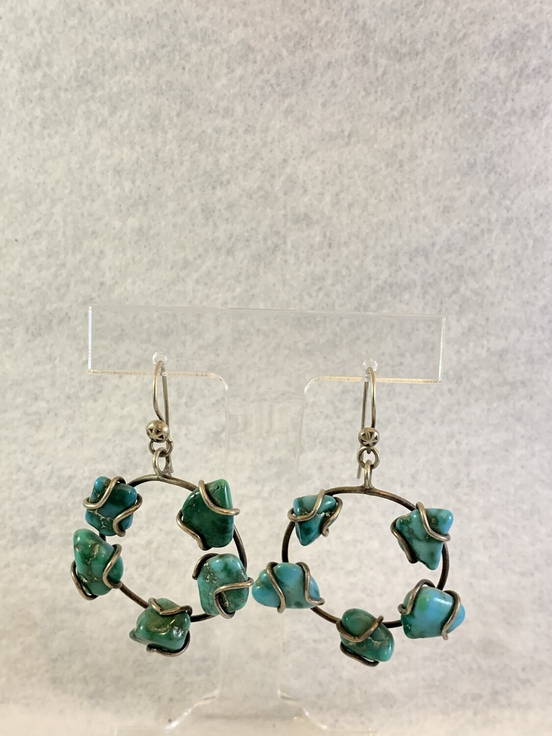 Fox Turquoise Nugget Sterling Silver Earrings