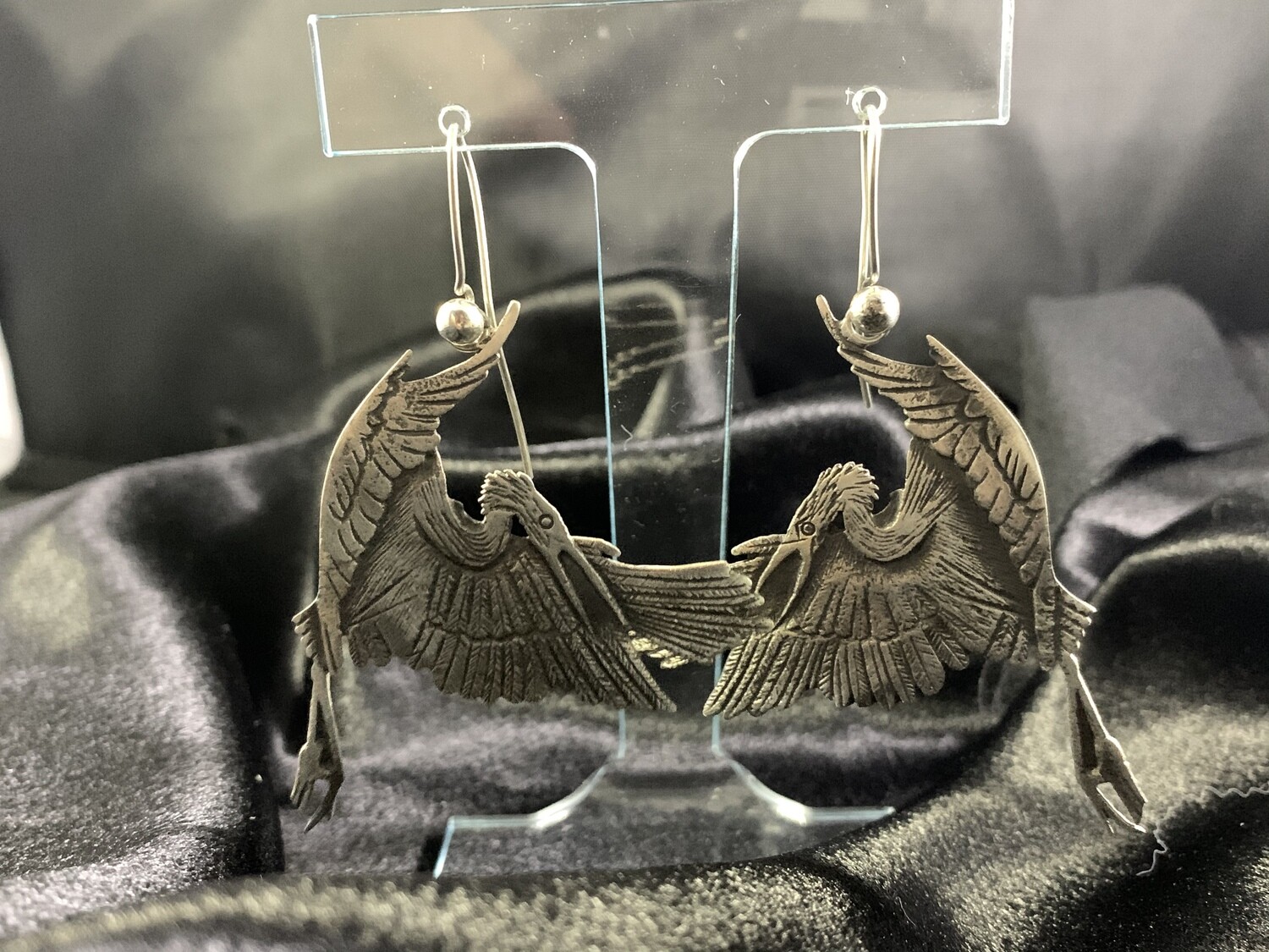 Silver Crane Earrings (SO)